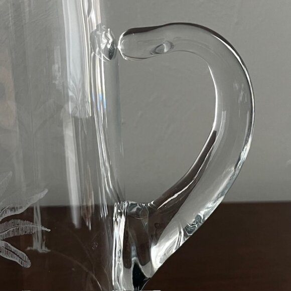 Glass Pitcher Palm Tree Design Barware Serving Contemporary Minimalist - Picture 4 of 7